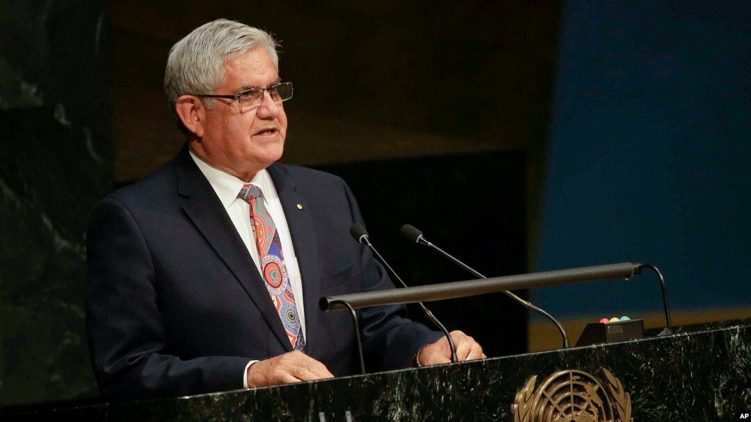 Ken Wyatt berpidato di hadapan Sidang Majelis PBB di New York, saat menjabat sebagai Menteri Kesehatan Australia, 20 April 2016. (Foto: dok).