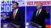 Kombinasi foto yang menunjukkan cawapres AS dari Partai Republik JD Vance (kiri) dan cawapres dari Partai Demokrat Tim Walz dalam sesi debat cawapres yang digelar di New York, pada 1 Oktober 2024. (Foto: Reuters/Mike Segar)