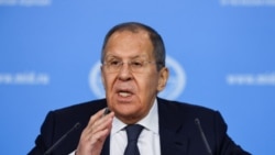 Menteri Luar Negeri Rusia Sergei Lavrov berbicara dalam konferensi pers tahunan di Moskow, Rusia, 14 Januari 2025. (Evgenia Novozhenina/REUTERS)