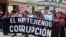 Indigenous Mayan weavers march to demand the resignation of Attorney General Consuelo Porras, anti-corruption prosecutor Rafael Curruchiche, and other judicial officials accused of generating an electoral crisis ahead of the runoff vote, outside the Publi