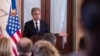 U.S. Secretary of State Antony Blinken gives a joint press conference with Dominican Republic President Luis Abinader (not shown) at the National Palace in Santo Domingo on Sept. 6, 2024.