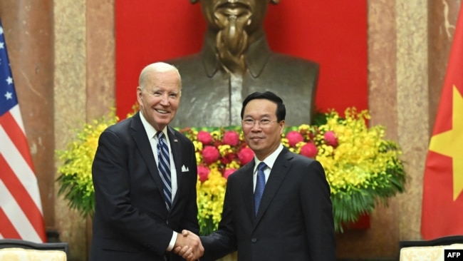 Chủ tịch nước Võ Văn Thưởng tiếp Tổng thống Mỹ Joe Biden hồi tháng 9 năm 2023