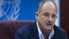 David Shearer, Special Representative of the Secretary-General speaks at a press conference on June 29, 2018 in Juba, South Sudan, on the peace process in the country. 