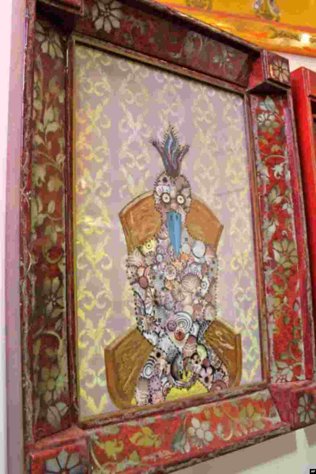 Duval-Carrié focuses his art on Haitian themes. He says he used Internet images of various bacteria to create this work.
