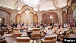 U.S. President Donald Trump meets with Gulf Cooperation Council leaders during their summit in Riyadh, May 21, 2017. 