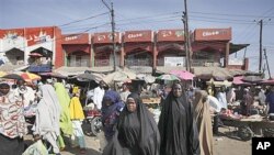 Wata kasuwa a birnin Maiduguri,fadar jihar Borno.