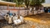 FILE - An Ebola decontamination zone at the Hastings treatment clinic has emptied as the virus shows signs of diminishing in Freetown, Sierra Leone, Jan. 23, 2015