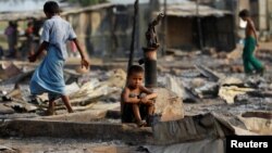 Permukiman warga Muslim Rohingya di negara bagian Rakhine, Myanmar (foto: dok). 