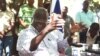 Leader of the former Mozambican rebel movement now opposition party Renamo, Afonso Dhlakama, gives a press conference, April 10, 2013, in Gorongosa's mountains, Mozambique.