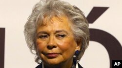 Menteri Dalam Negeri Meksiko Olga Sanchez Cordero di Mexico City, 14 Desember 2017.