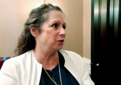 FILE - Abigail Disney, granddaughter of Walt Disney Co. co-founder Roy Disney, speaks with reporters at the Capitol in Sacramento, Calif., Jan. 15, 2020.