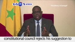VOA60 Africa- Senegal President Macky Sall says he will serve his full seven-year term