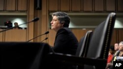 Homeland Secretary Janet Napolitano testifies on Capitol Hill in Washington, Feb. 13, 2013, before the Senate Judiciary Committee hearing on comprehensive immigration reform. 