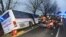 A photo obtained from social media shows a general view of the aftermath of a bus crash in Horomerice, in the suburbs of Prague, Czech Republic, Jan. 12, 2018. (Twitter/@HASICIPRAHA/via REUTERS)