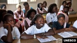 Girls in Senegal take literacy classes. 