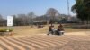 Students at Alexander Park Primary School in Harare are seen here at their school grounds Aug. 31, 2021. (Columbus Mavhunga/VOA)