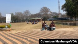Students at Alexander Park Primary School in Harare are seen here at their school grounds Aug. 31, 2021. (Columbus Mavhunga/VOA)