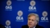 El secretario general de la OEA, Luis Almagro, participa en la conferencia de prensa de la Organización de Estados Americanos (OEA) con un panel de expertos internacionales independientes en Washington, Estados Unidos, el 29 de mayo de 2018.