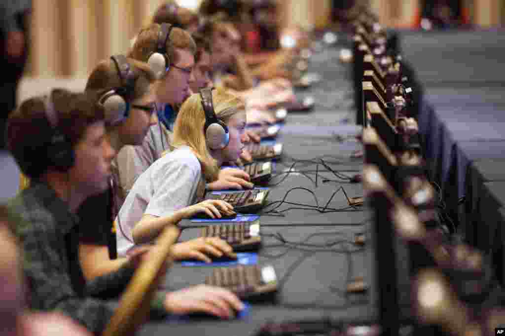 Contestants in the Scripps National Spelling Bee take the preliminary test, which includes a vocabulary section this year, in Oxon Hill, Maryland, USA. The 86th Scripps National Spelling Bee is under way, with 281 youngsters taking the first vocabulary test in the history of the competition.