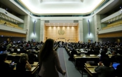 지난 2018년 4월 스위스 제네바의 유엔 유럽본부에서 핵확산금지조약(NPT) 평가회의 준비위원회가 열리고 있다. (자료사진)
