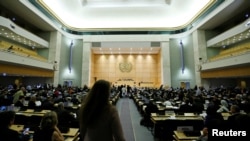 스위스 제네바의 유엔 유럽본부에서 2020년 핵확산금지조약(NPT) 평가회의 준비위원회가 열리고 있다. (자료사진)