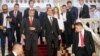 Venezuela's opposition leader Juan Guaido, center right, whom many nations have recognized as the country's rightful interim ruler, and Paraguay's President Mario Abdo Benitez are pictured after a meeting at the Lopez Palace in Asuncion, Paraguay, March 1, 2019.