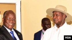 Rais Museveni na Rais Magufuli