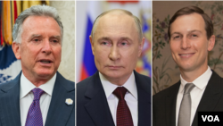 از راست به چپ: جرد کوشنر، ولادیمیر پوتین و ستیف ویتکاف