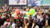 Ethiopian people demonstrate at Meskel Square against what the protesters say is a recent wave of religious extremism, at Meskel Square in the capital Addis Ababa, Sept. 1, 2013.