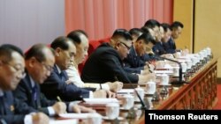 North Korean leader Kim Jong Un attends the first day of the 8th Congress of the Workers' Party in Pyongyang, North Korea, in this photo supplied by North Korea's Central News Agency (KCNA) on January 6, 2021.
