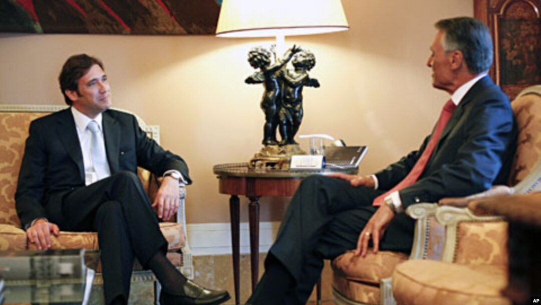 Pedro Passos Coelho e presidente portugues Cavaco Silva
