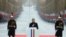 French President Emmanuel Macron delivers a speech during a commemoration ceremony for Armistice Day, 100 years after the end of the First World War at the Arc de Triomphe, in Paris, Nov. 11, 2018.