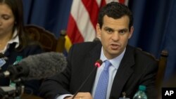 U.S. Under Secretary for Terrorism and Financial Intelligence David Cohen talks to the media during a press conference in Rome, October 3, 2012.