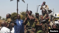 Presidente Francois Bozize,falando a apoiantes em Bangui na semana passada.