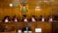 Kenyan Supreme Court judges preside over the hearing of petitions challenging President Uhuru Kenyatta's reelection in a repeat presidential poll, in Nairobi, Kenya, Nov. 14, 2017.