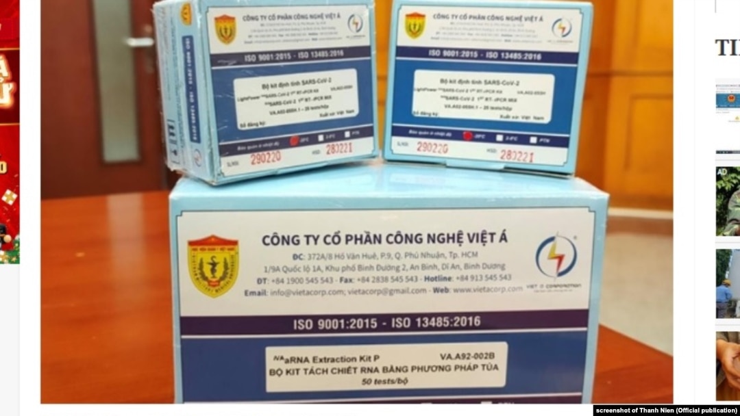 Bộ xét nghiệm COVID-19 của công ty Việt Á.