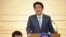 Thủ tướng Nhật Shinzo Abe phát biểu sau lễ đón tổng thống Philippines Duterte tại Tokyo ngày 26/10/2016. 