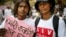 People affected with HIV participate in a protest rally to oppose a free trade agreement between India and European Union, in New Delhi, India , April 10, 2013.