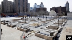 FILE - Photo shows Damrosch Park, in New York's Lincoln Center. 