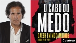 Nuno Rogeiro e a capa do livro "O Cabo do Medo - O Daesh em Moçambique"