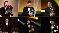 Lionel Messi avec ses 6 Ballon d'or