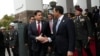 U.S. Secretary of State Marco Rubio shakes hands with Ecuador’s President Daniel Noboa as he leaves the Carondelet Palace in Quito, Ecuador, September 9, 2026.