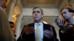 Senator Jeff Merkley (D-OR) leaves the Senate floor, April 5, 2017.