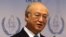 FILE - Director General of the International Atomic Energy Agency, IAEA, Yukiya Amano addresses the media during a news conference at the International Center, in Vienna, Austria, June 2, 2014.
