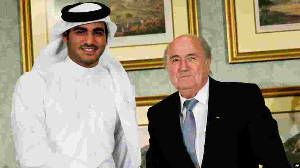 Shuganan Fifa Sepp Blatter da Jami&#39;in Kwallon Kafar Yemen. 2013