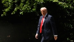 U.S. President Donald Trump departs the White House in Washington