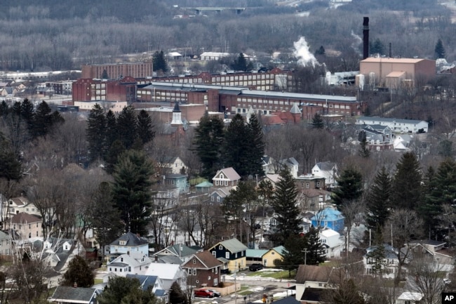 A view of the Remington Arms compound in the middle of Ilion, N.Y., Thursday, February 1, 2024. (AP Photo/Seth Wenig)