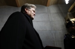 FILE - Senior Counselor to the President Steve Bannon arrives before the presidential inauguration on the West Front of the U.S. Capitol in Washington, D.C., Jan. 20, 2017.