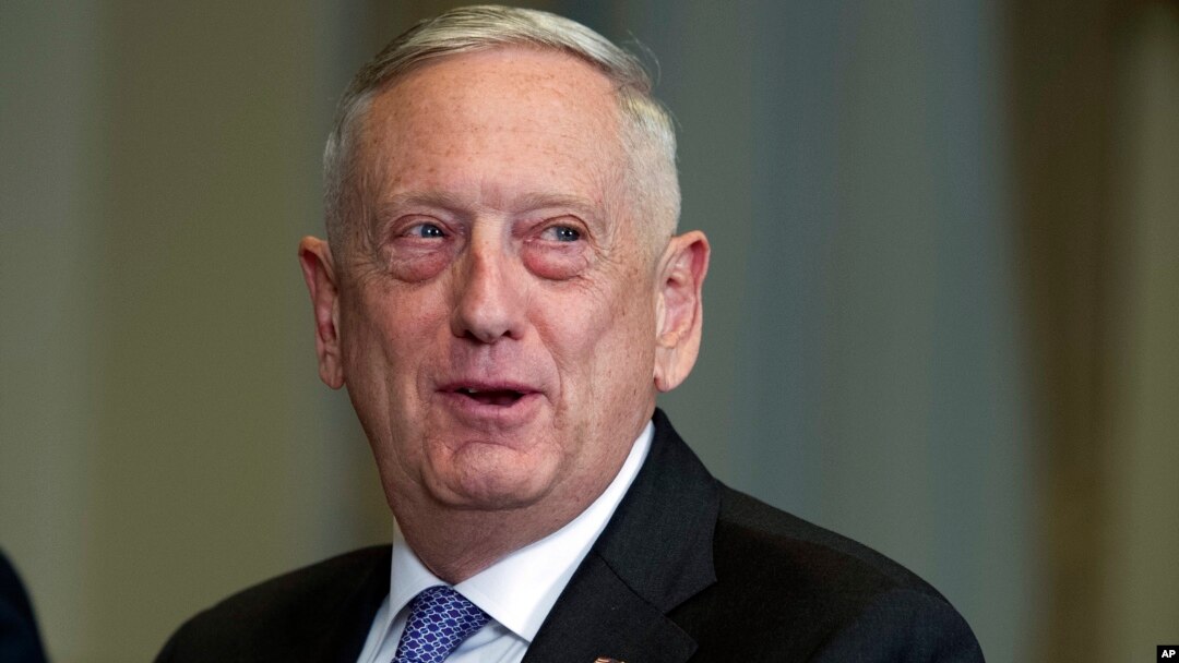 Menhan AS Jim Mattis dalam konferensi pers di Pentagon (30/11).