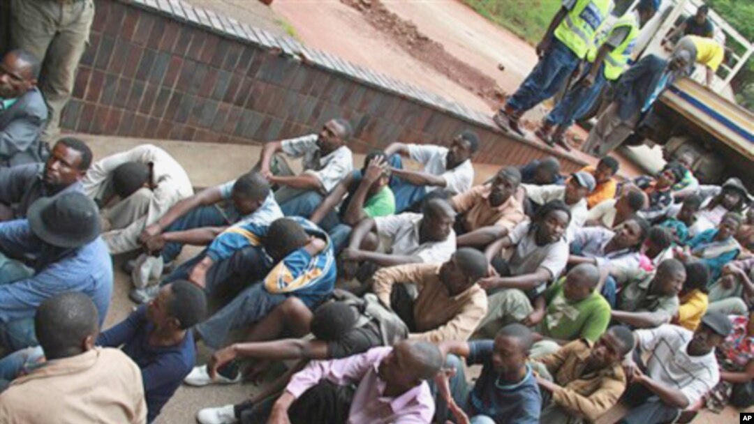 A group of 46 social and human rights activists, led by Munyaradzi Gwisai is alleged to have organized a meeting, appear in court in Harare, February 23, 2011